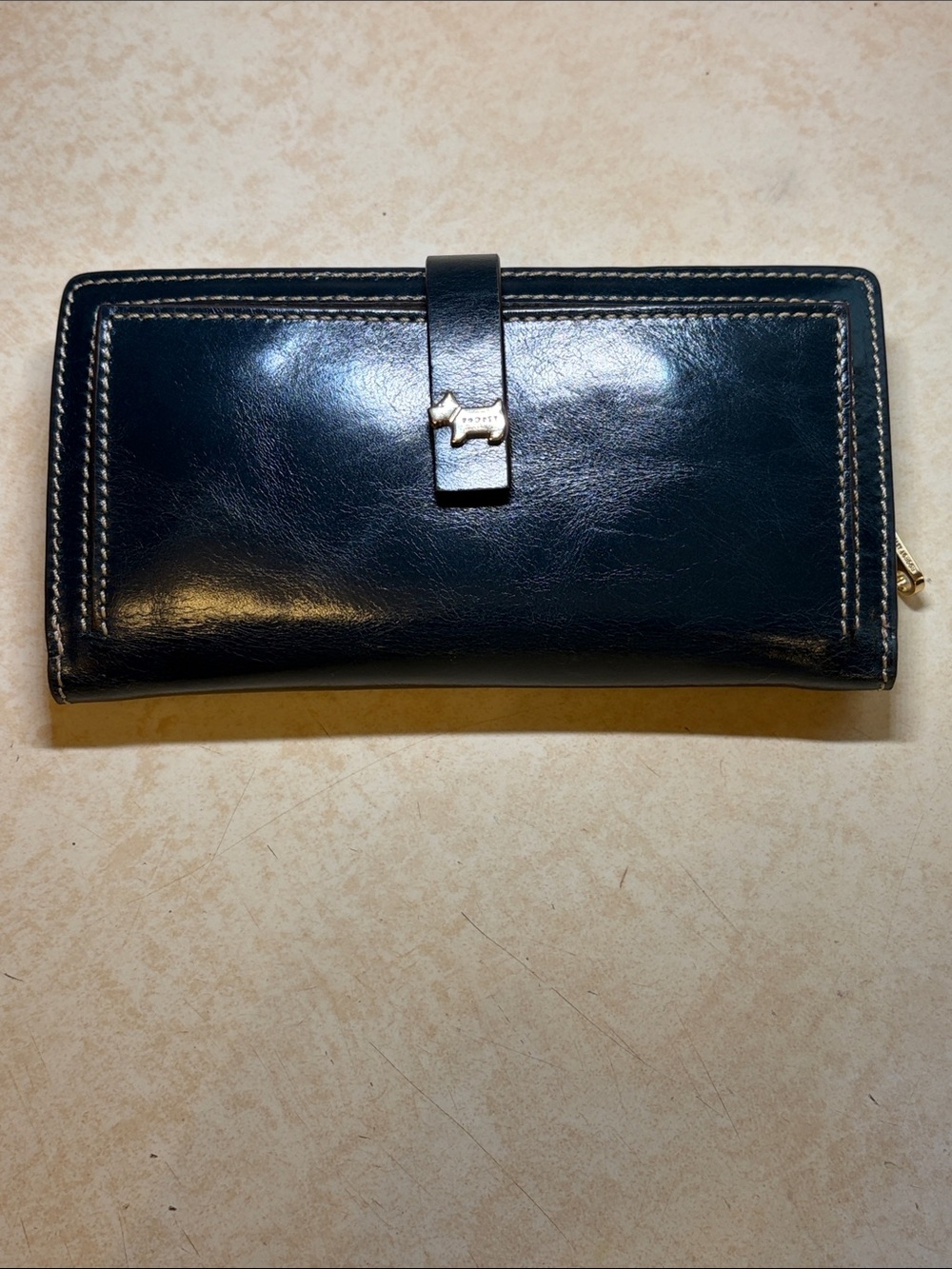 Radley London Dark Blue Leather Bifold Large Flap Wallet